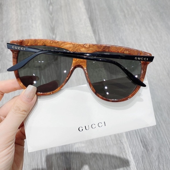 NWT Gucci GG0732S-001 Havana Aviator 61mm Sunglasses main image 13